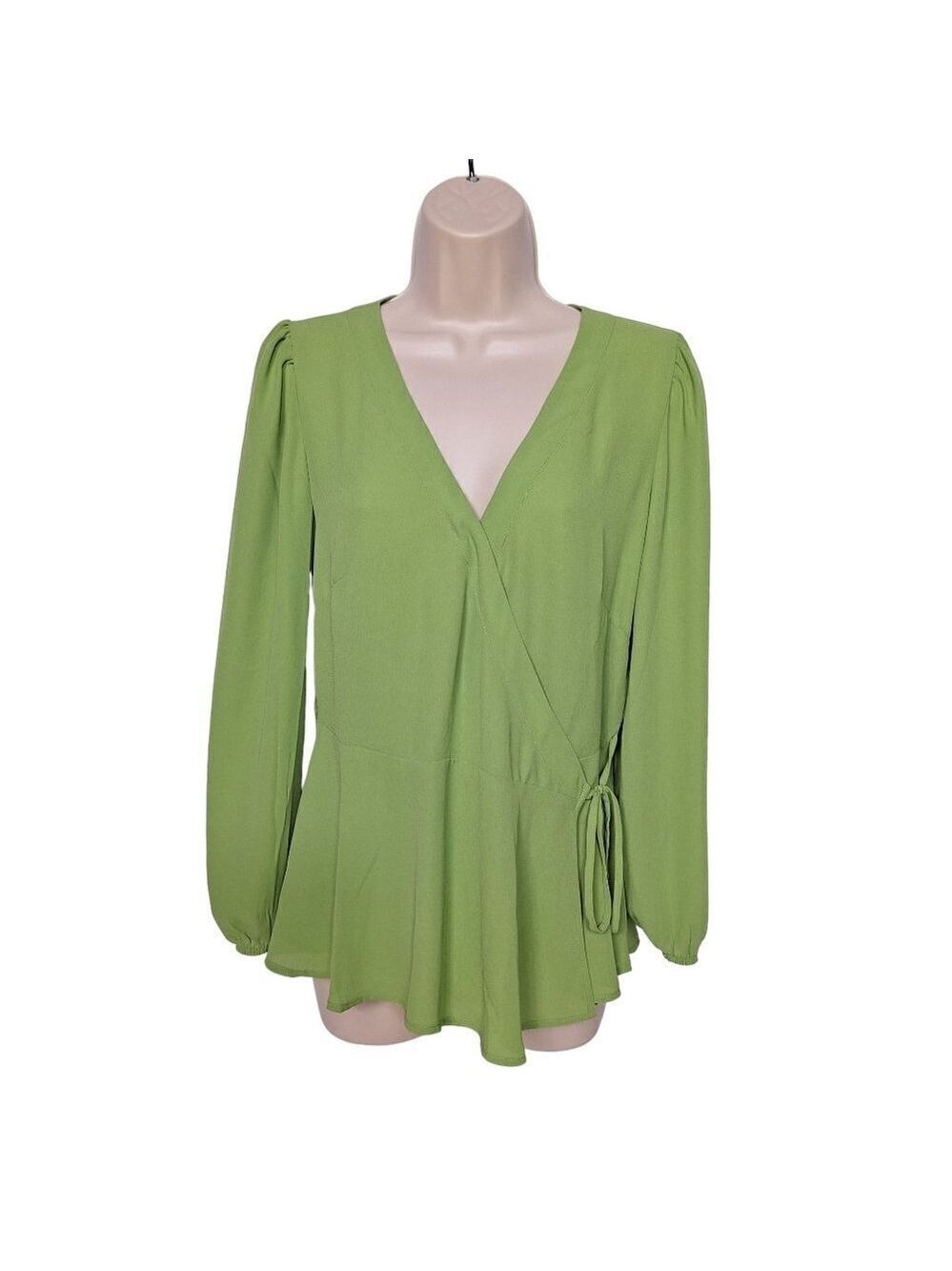 LOFT Outlet Green Peplum Wrap Blouse Top Extra Small